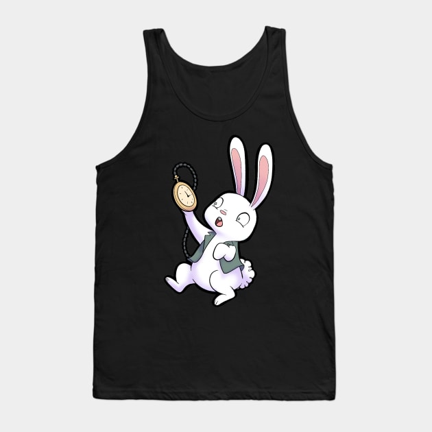 "I'm Late!" White Rabbit Alice in Wonderland Character Tank Top by PaperRain